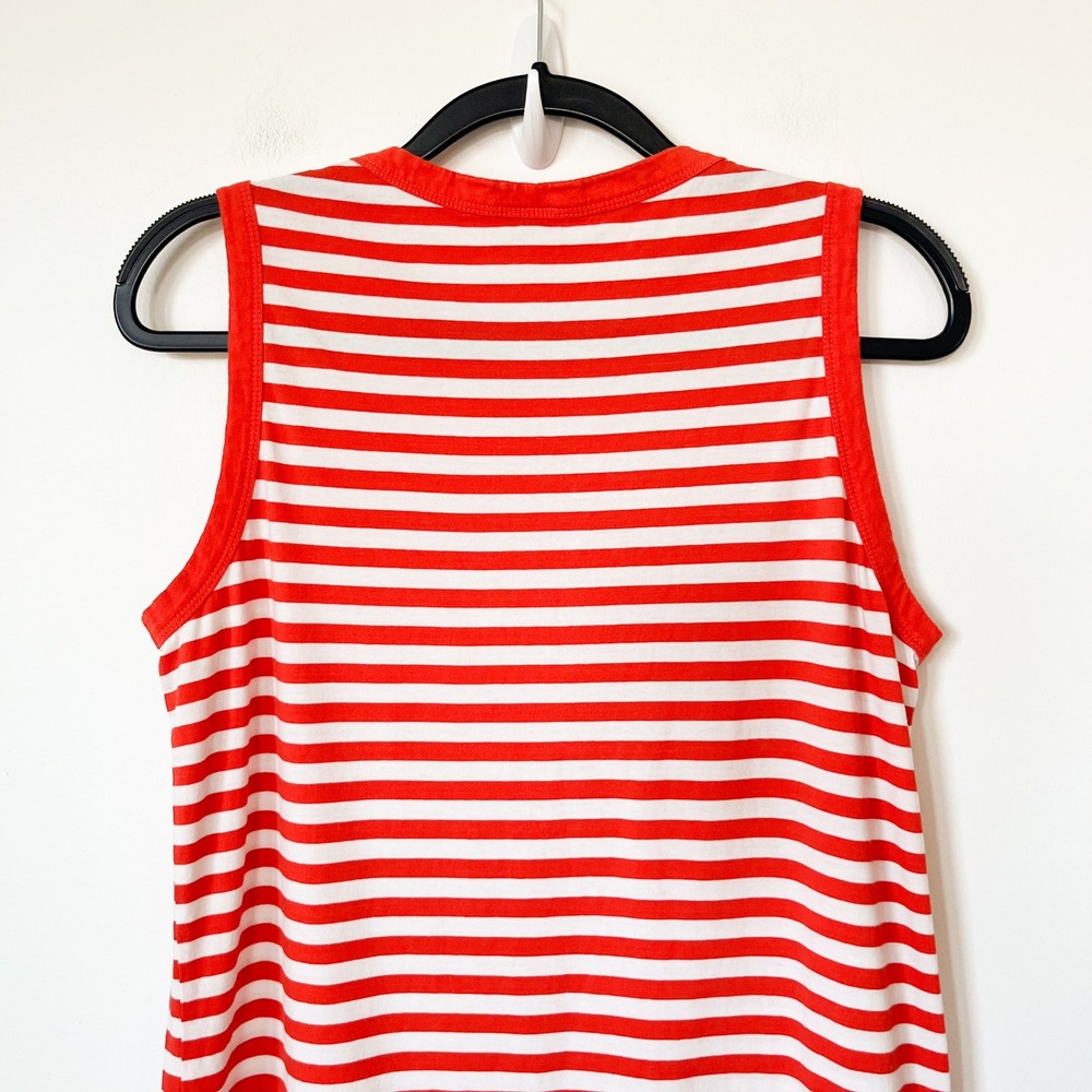 Kule The Tank Dress Striped Midi Womens Medium Poppy White - Picture 7 of 14